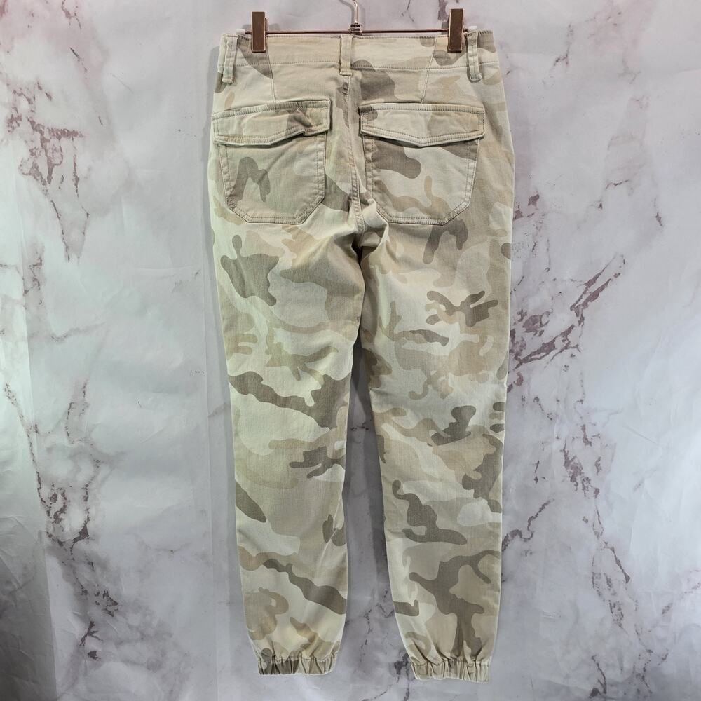 Boston Proper Pants Womens 2 26 Beige Cream Camo Military Crop Joggers Zip